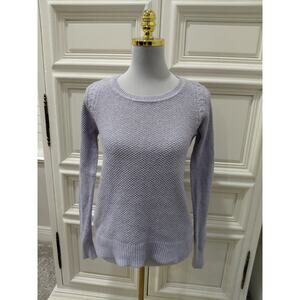 LOFT womens grey sweater cotton viscose wool size small tight knit